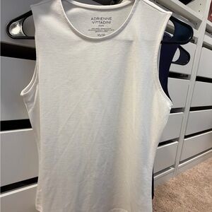 Adrienne Vittadini Classic White & Navy Tank Top
